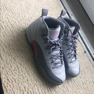 pink and grey air jordan 12